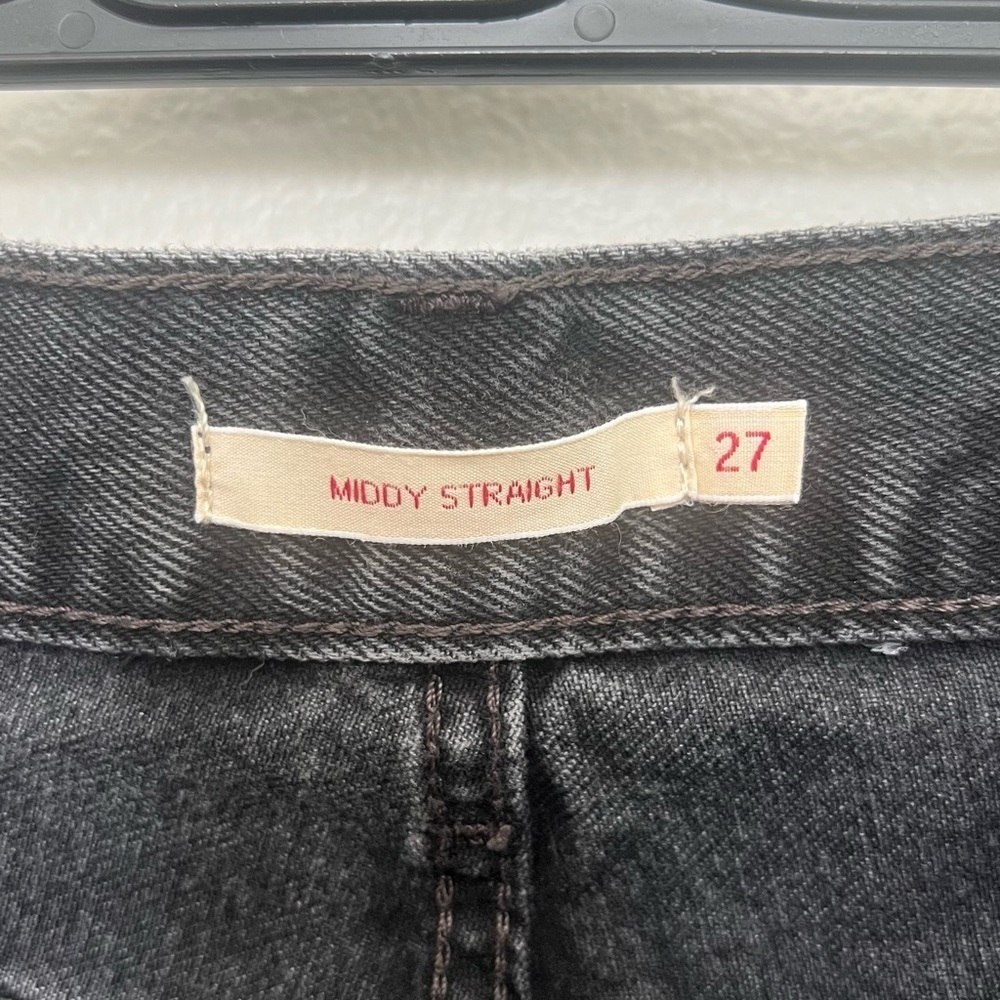 Levi’s Big E Premium Middy Straight Jeans – Mid-Rise – Faded Black – Size 27 - Picture 9 of 14